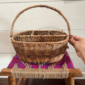 Wicker silverware divider holder